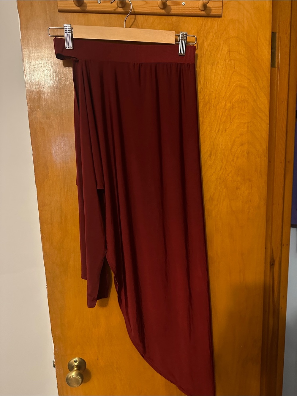 Asymmetrical Midi Skirt and top in Wine